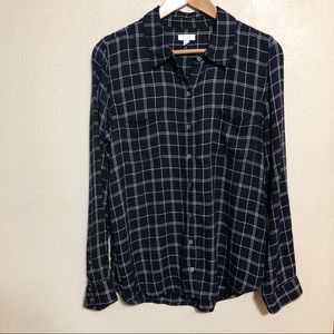 Soft Joie Windowpane Plaid Button Down Shirt